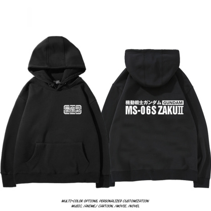 機動戰士高達扎古吉翁 聯名衛衣2024秋冬新款親子情侶裝薄絨款連帽衛衣