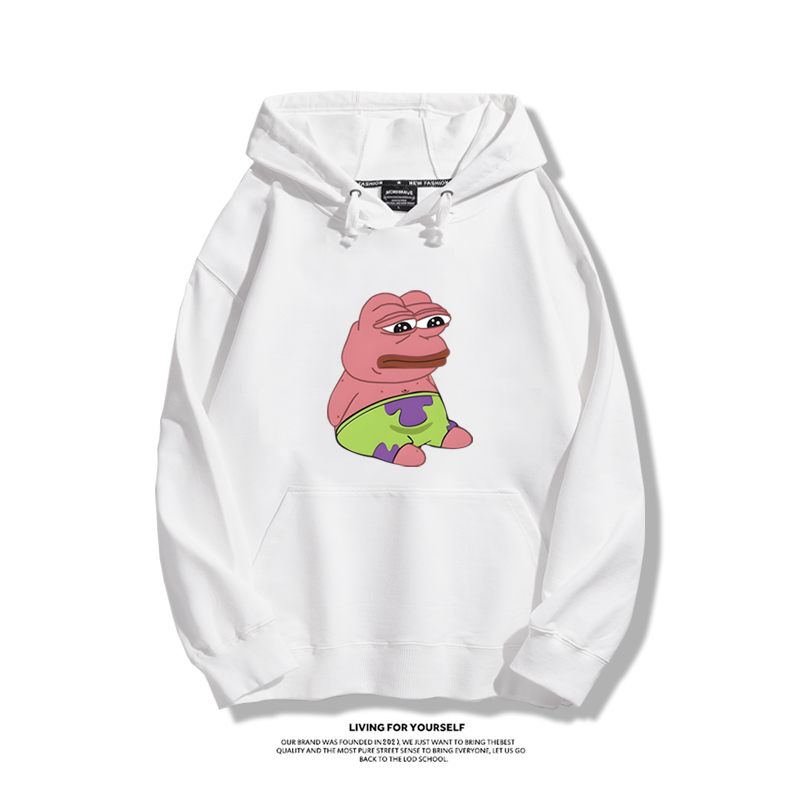 派大星聯名衛衣2024秋冬新款親子情侶裝薄絨款連帽衛衣