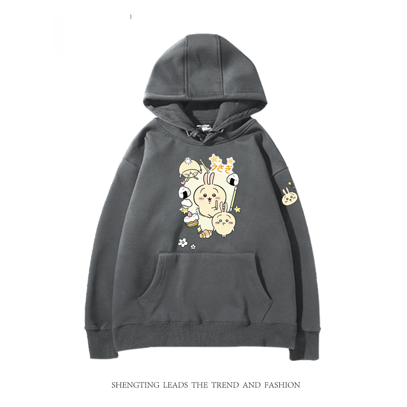 chiikawa 2024秋冬新款親子情侶裝薄絨款連帽衛衣