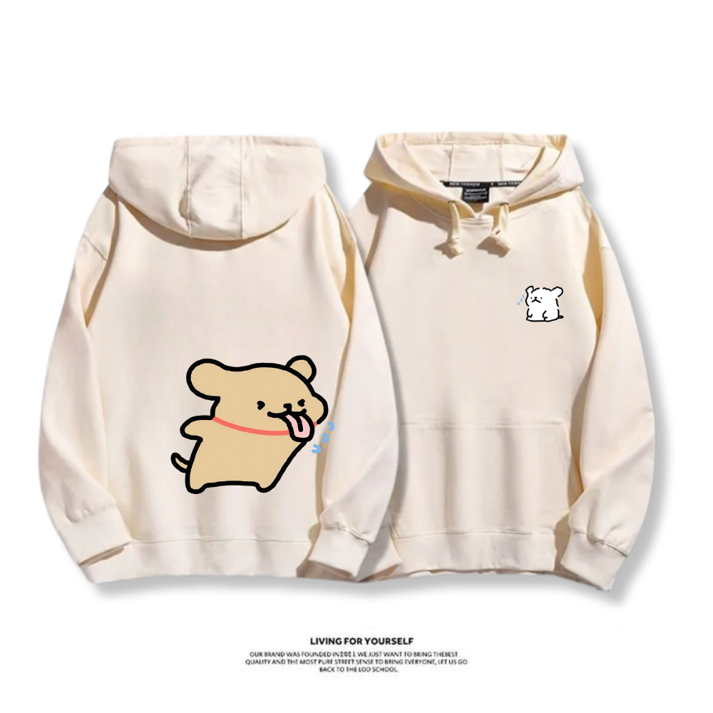 線條小狗 2025秋冬新款 親子情侶男女連帽衛衣