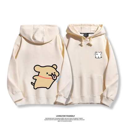 線條小狗 2025秋冬新款 親子情侶男女連帽衛衣