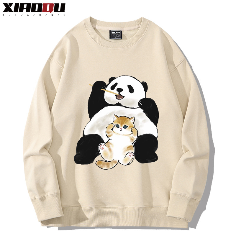 可愛貓咪熊貓 2024親子情侶裝 圓領長袖