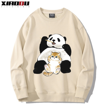 可愛貓咪熊貓 2024親子情侶裝 圓領長袖