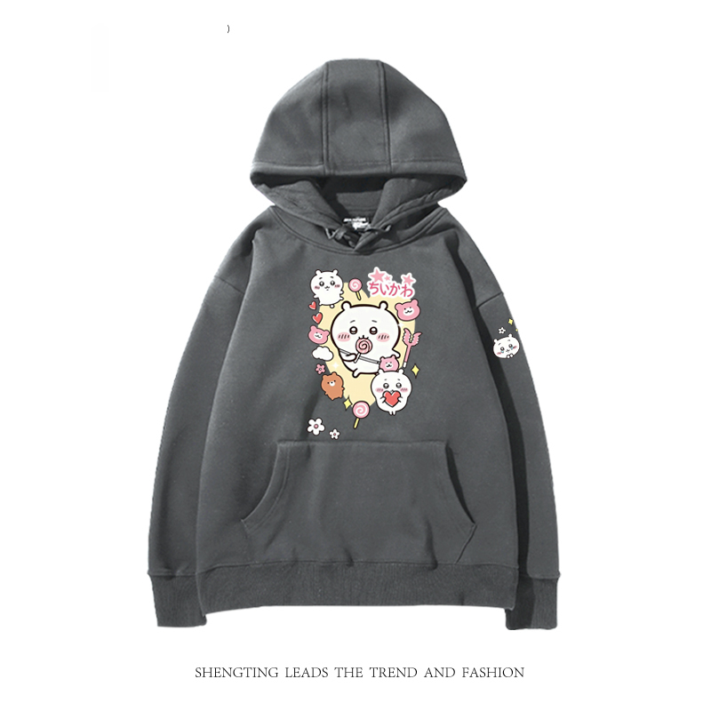 chiikawa 2024秋冬新款親子情侶裝薄絨款連帽衛衣