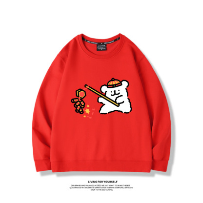 線條小狗2023親子情侶裝 圓領長袖