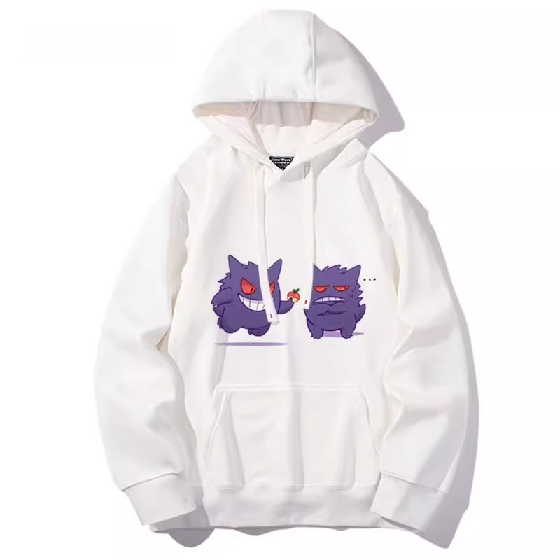 寶可夢聯名衛衣2024秋冬新款親子情侶裝薄絨款連帽衛衣
