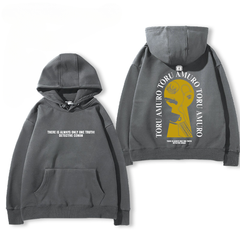 名偵探柯南 2024秋冬新款親子情侶裝薄絨款連帽衛衣