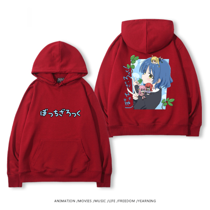 孤獨搖滾 聯名衛衣2024秋冬新款親子情侶裝薄絨款連帽衛衣