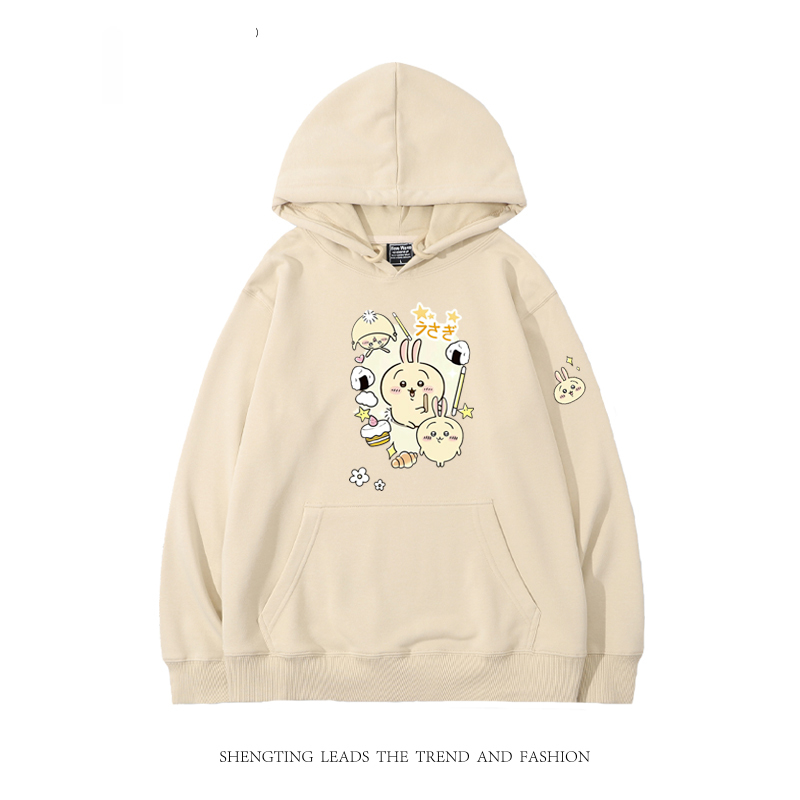 chiikawa 2024秋冬新款親子情侶裝薄絨款連帽衛衣