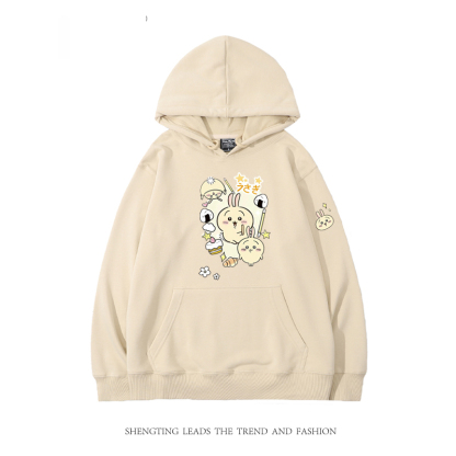 chiikawa 2024秋冬新款親子情侶裝薄絨款連帽衛衣