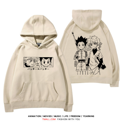 全職獵人 聯名衛衣2024秋冬新款親子情侶裝薄絨款連帽衛衣