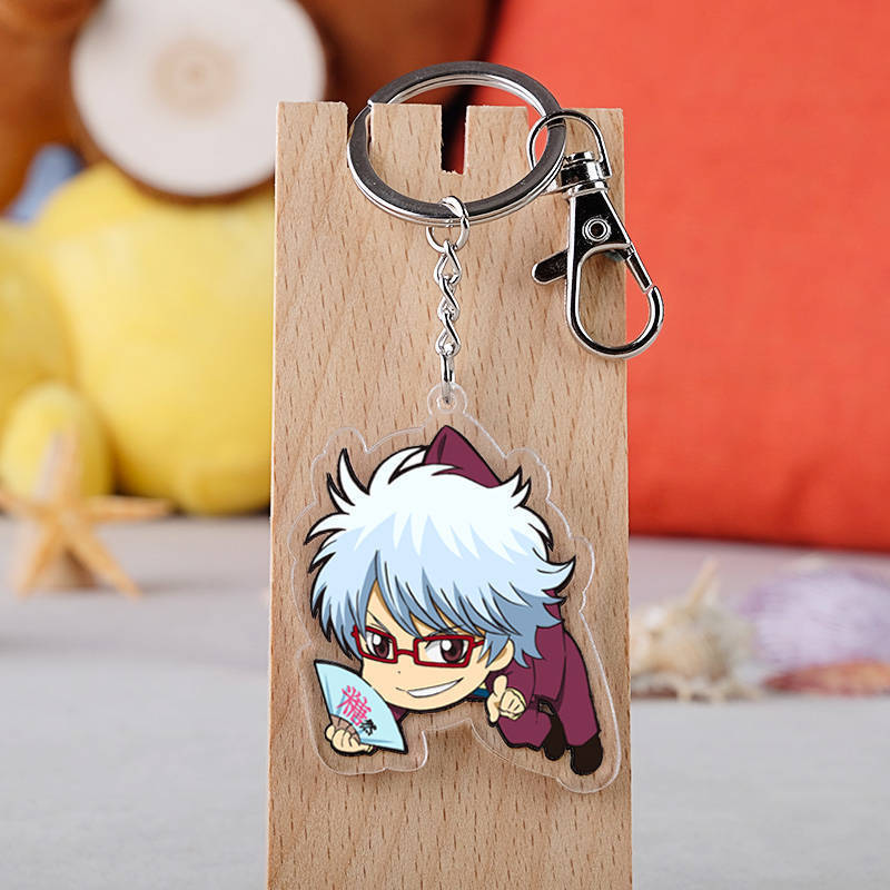 銀魂阪田銀時神樂新八定春神威十四沖田總悟桂伊麗莎白立牌鑰匙扣掛飾【單買三件起送】