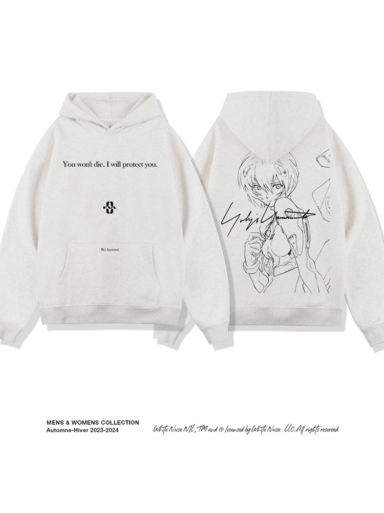 EVA新世紀福音戰士2024秋冬新款親子情侶裝薄絨款連帽衛衣