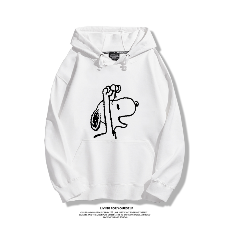 史努比聯名衛衣2023秋冬新款親子情侶裝薄絨款連帽衛衣