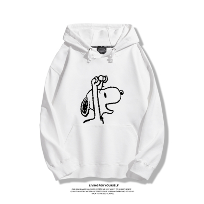 史努比聯名衛衣2023秋冬新款親子情侶裝薄絨款連帽衛衣