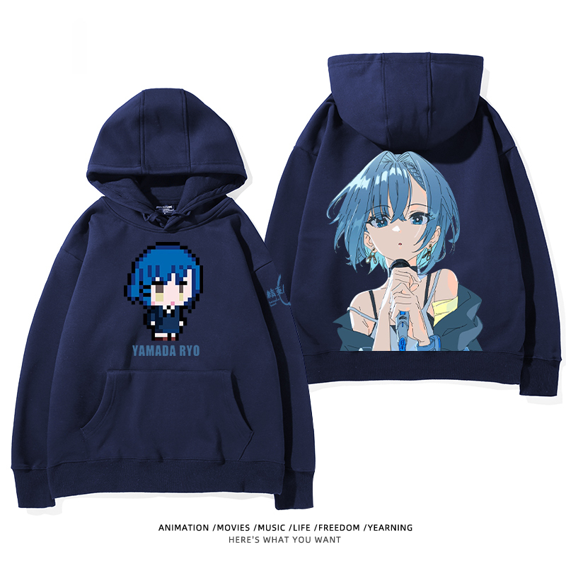 孤獨搖滾 聯名衛衣2024秋冬新款親子情侶裝薄絨款連帽衛衣