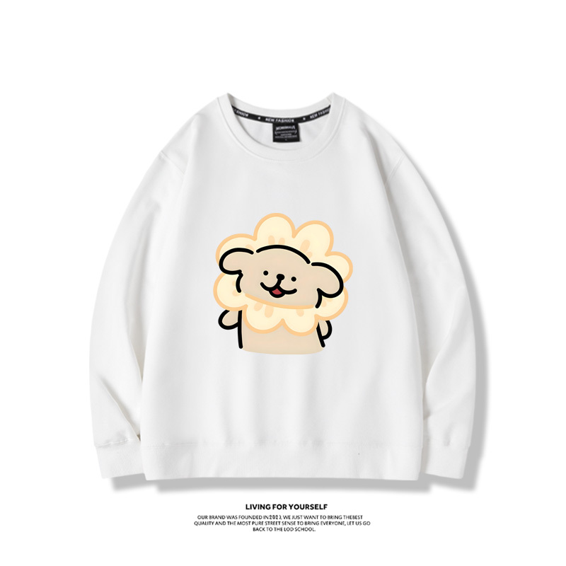 線條小狗2023親子情侶裝 圓領長袖