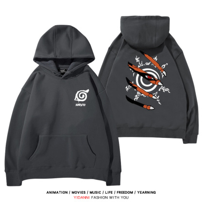 火影忍者 2024秋冬新款親子情侶裝薄絨款連帽衛衣