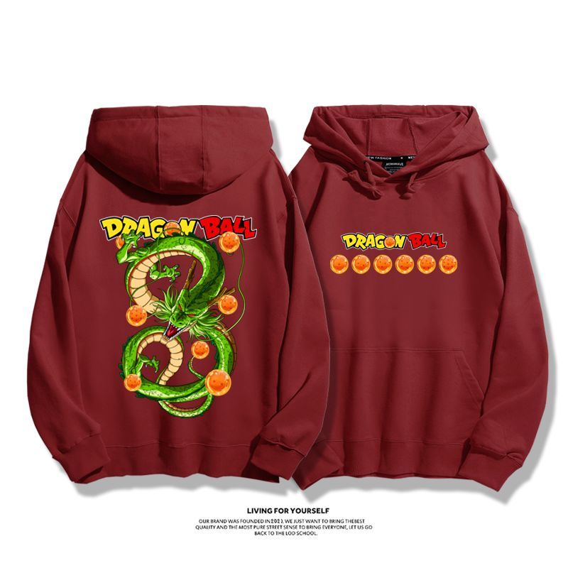 七龍珠聯名衛衣2023秋冬新款親子情侶裝薄絨款連帽衛衣