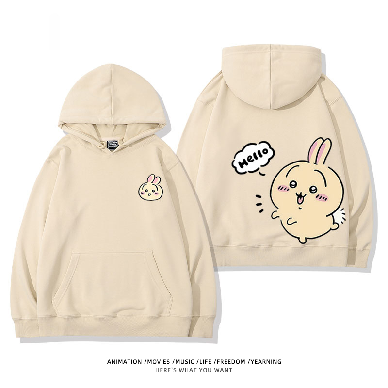 chiikawa 2024秋冬新款親子情侶裝薄絨款連帽衛衣