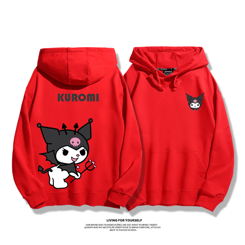 三麗鷗聯名聯名衛衣2023秋冬新款親子情侶裝薄絨款連帽衛衣