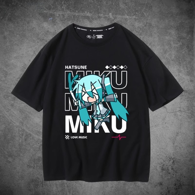 初音未來聯名衛衣2024秋冬新款親子情侶裝薄絨款連帽衛衣