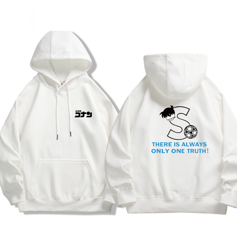 名偵探柯南 2024秋冬新款親子情侶裝薄絨款連帽衛衣