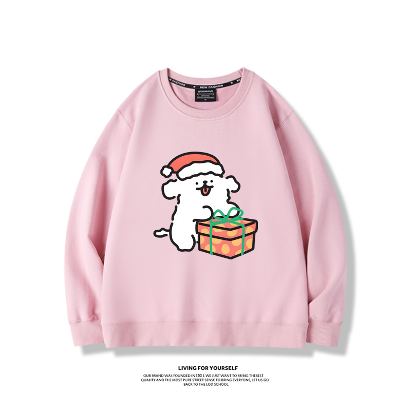 線條小狗聯名聖誕2023親子情侶裝 圓領長袖