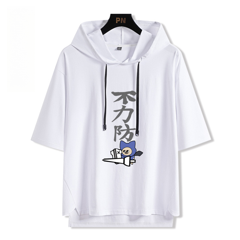 魔物獵人呆貓艾露貓搞怪  連帽短袖T恤