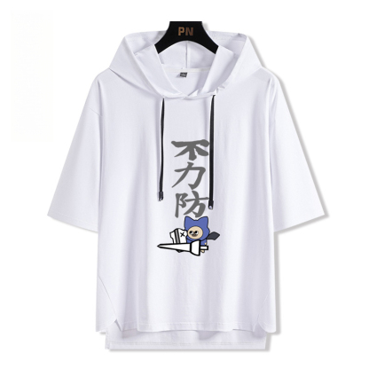 魔物獵人呆貓艾露貓搞怪  連帽短袖T恤