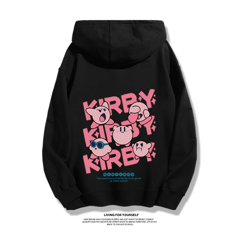 星之卡比聯名衛衣2023秋冬新款親子情侶裝薄絨款連帽衛衣