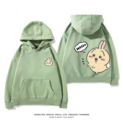 chiikawa 2024秋冬新款親子情侶裝薄絨款連帽衛衣