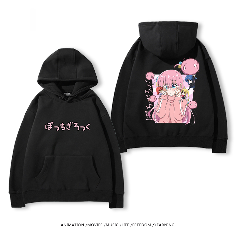 孤獨搖滾 聯名衛衣2024秋冬新款親子情侶裝薄絨款連帽衛衣