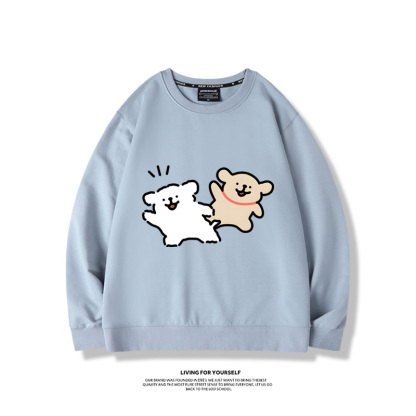 線條小狗2023親子情侶裝 圓領長袖