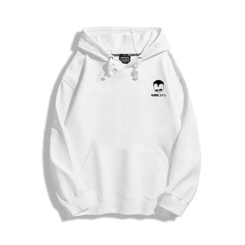 名偵探柯南聯名衛衣2023秋冬新款親子情侶裝薄絨款連帽衛衣