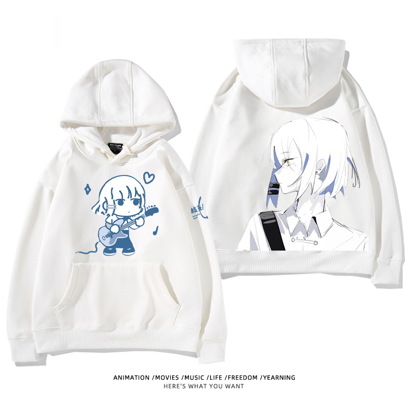 孤獨搖滾 聯名衛衣2024秋冬新款親子情侶裝薄絨款連帽衛衣