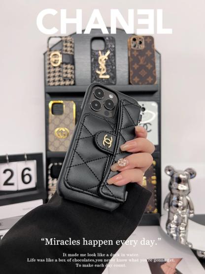 香奈兒卡包磨砂手機殼