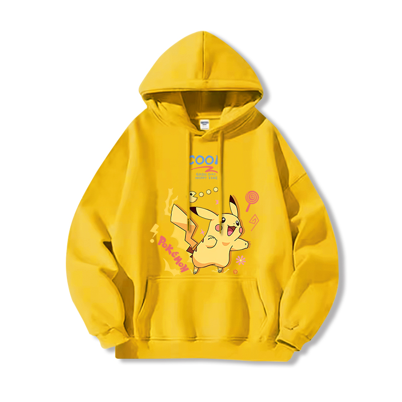 寶可夢 聯名衛衣2024秋冬新款親子情侶裝薄絨款連帽衛衣