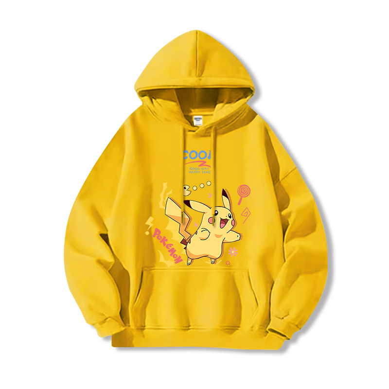 寶可夢 聯名衛衣2024秋冬新款親子情侶裝薄絨款連帽衛衣