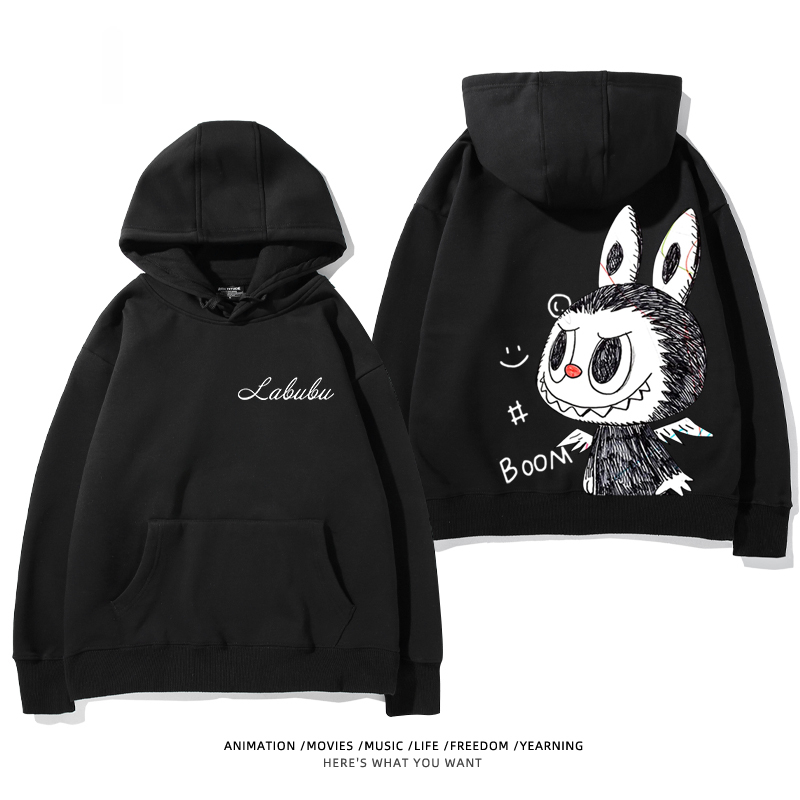 labubu新款 寬鬆百搭 秋冬款 寬鬆連帽衛衣