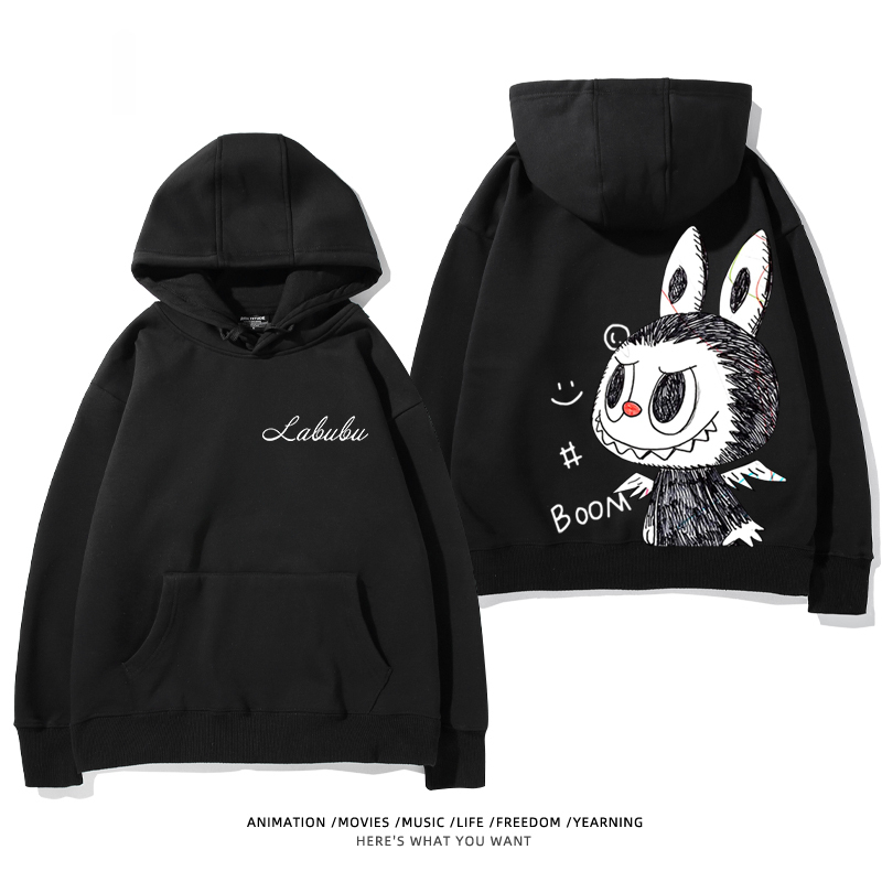 labubu新款 寬鬆百搭 秋冬款 寬鬆連帽衛衣