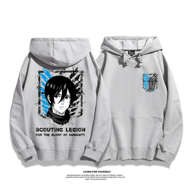 進擊的巨人聯名衛衣2023秋冬新款親子情侶裝薄絨款連帽衛衣