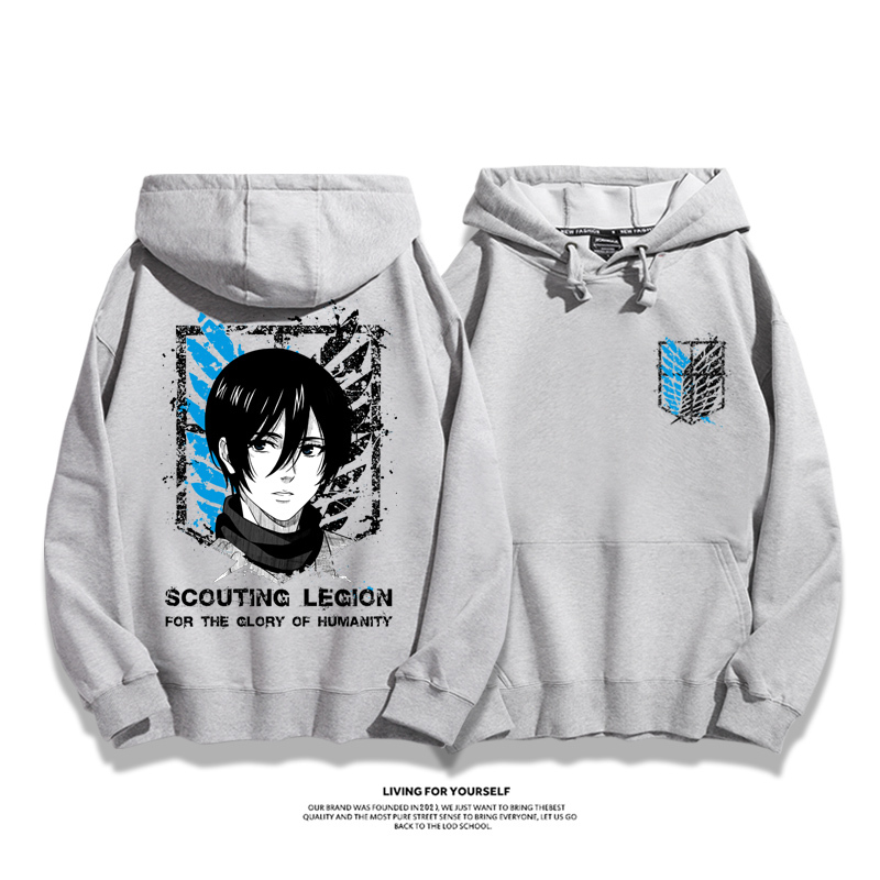 進擊的巨人聯名衛衣2023秋冬新款親子情侶裝薄絨款連帽衛衣