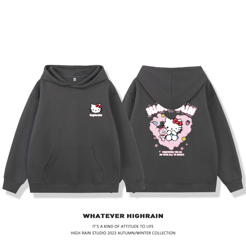 HelloKitty新款 寬鬆百搭 秋冬款 寬鬆連帽衛衣