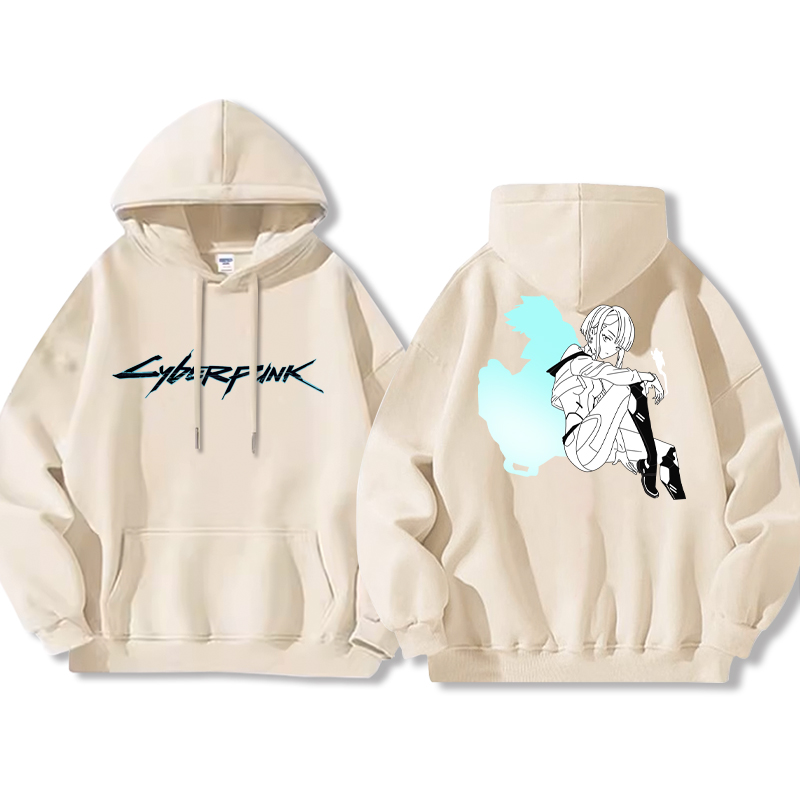 賽博朋克 聯名衛衣2024秋冬新款親子情侶裝薄絨款連帽衛衣