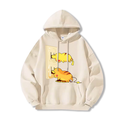 寶可夢 聯名衛衣2024秋冬新款親子情侶裝薄絨款連帽衛衣