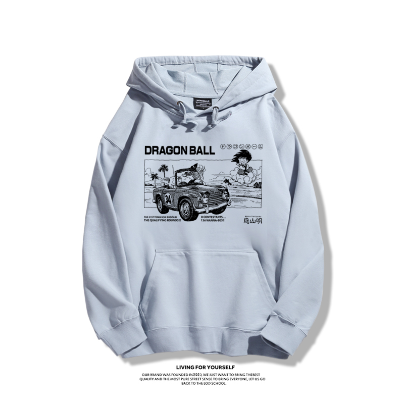 七龍珠聯名衛衣2023秋冬新款親子情侶裝薄絨款連帽衛衣