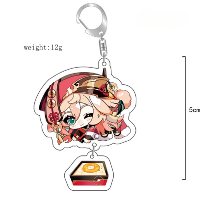 原神八重神子魈可莉刻晴亞克力萬葉熒七七鍾離亞力克鑰匙扣掛飾【單買三件起送】