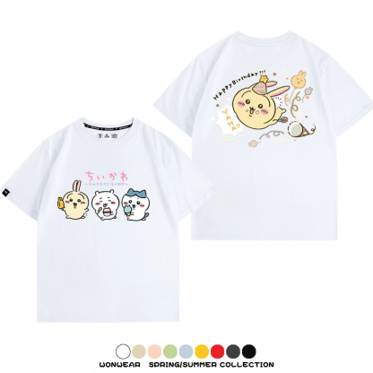 Chiikawa吉伊卡哇烏薩奇寶寶 親子情侶裝寬鬆短袖T