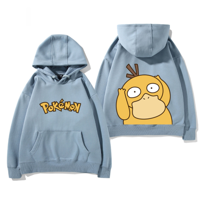 精靈寶可夢可達鴨 衛衣2025秋冬新款親子情侶裝連帽衛衣